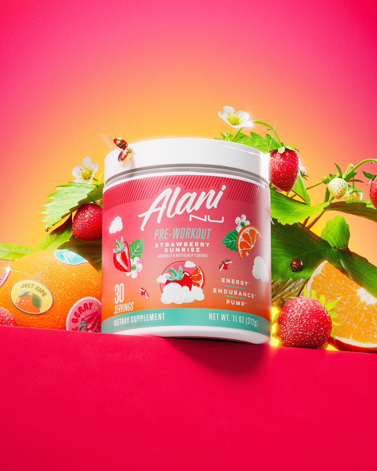 Strawberry Sunrise Pre-Workout Mix, 30 Servings