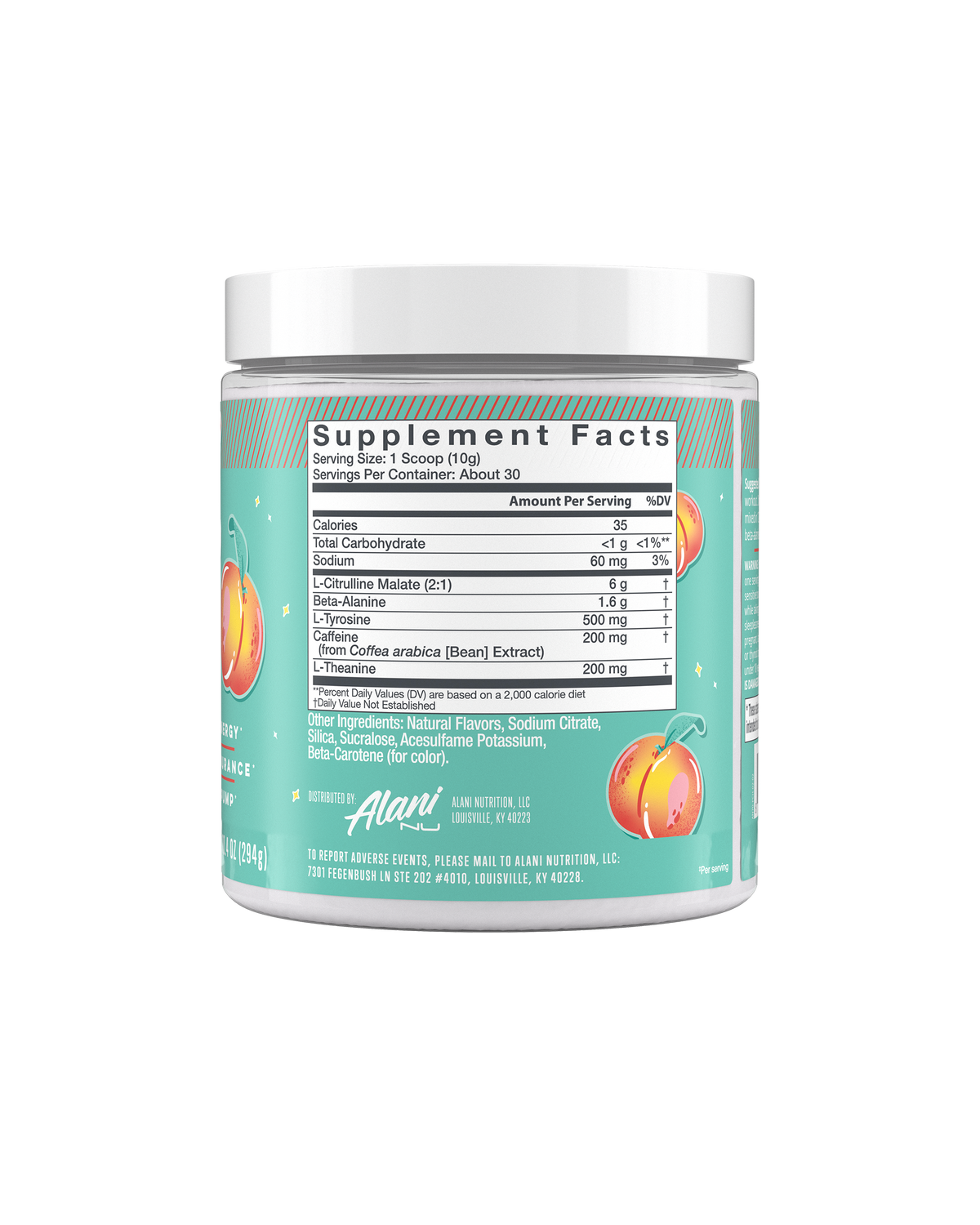 Juicy Peach Pre-Workout Mix, 30 Servings