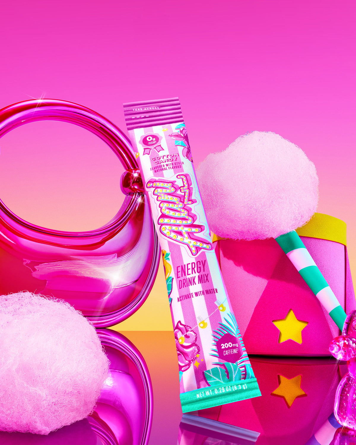 Cotton Candy Energy Drink Mix Sticks, 10-Pack