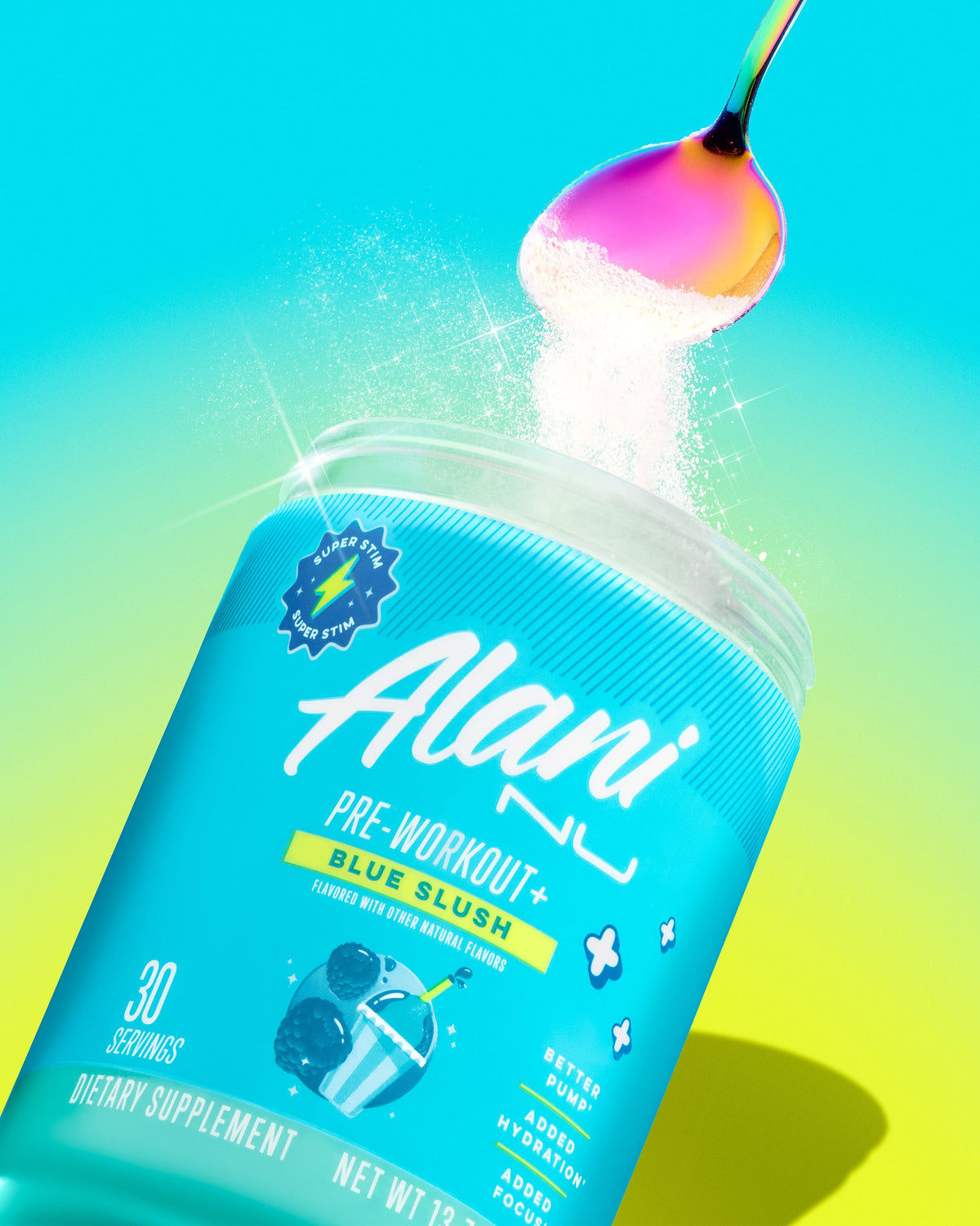 Blue Slush Pre-Workout+ Mix, 30 Servings