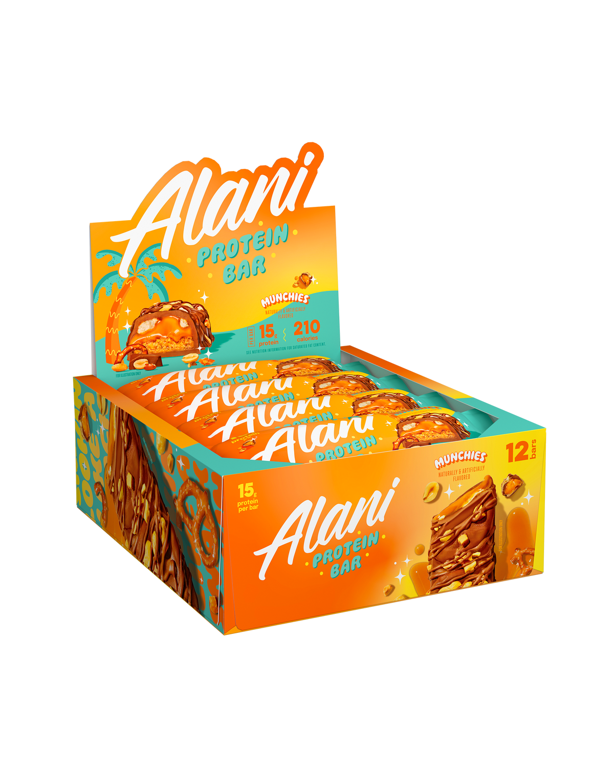 Munchies Peanut Caramel Protein Bars, 12-Pack