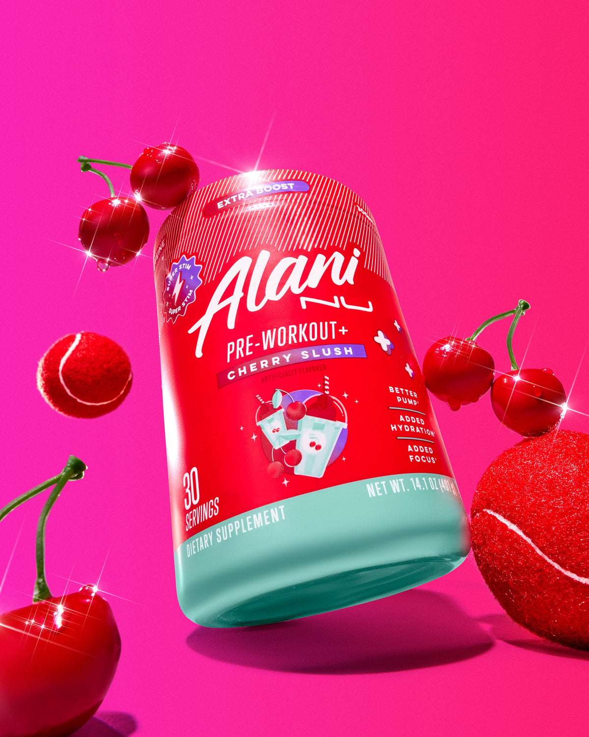 Cherry Slush Pre-Workout+ Powder, 30 Servings