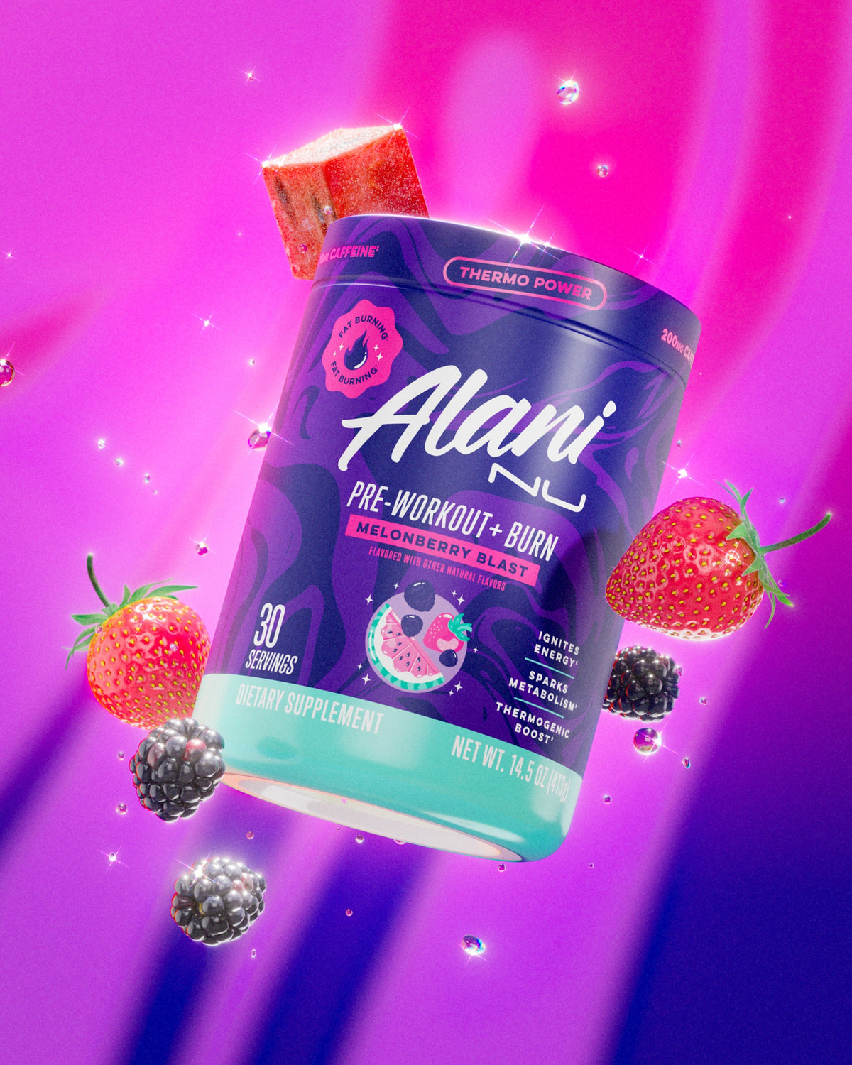 Melonberry Blast Pre-Workout+ Burn, 30 Servings
