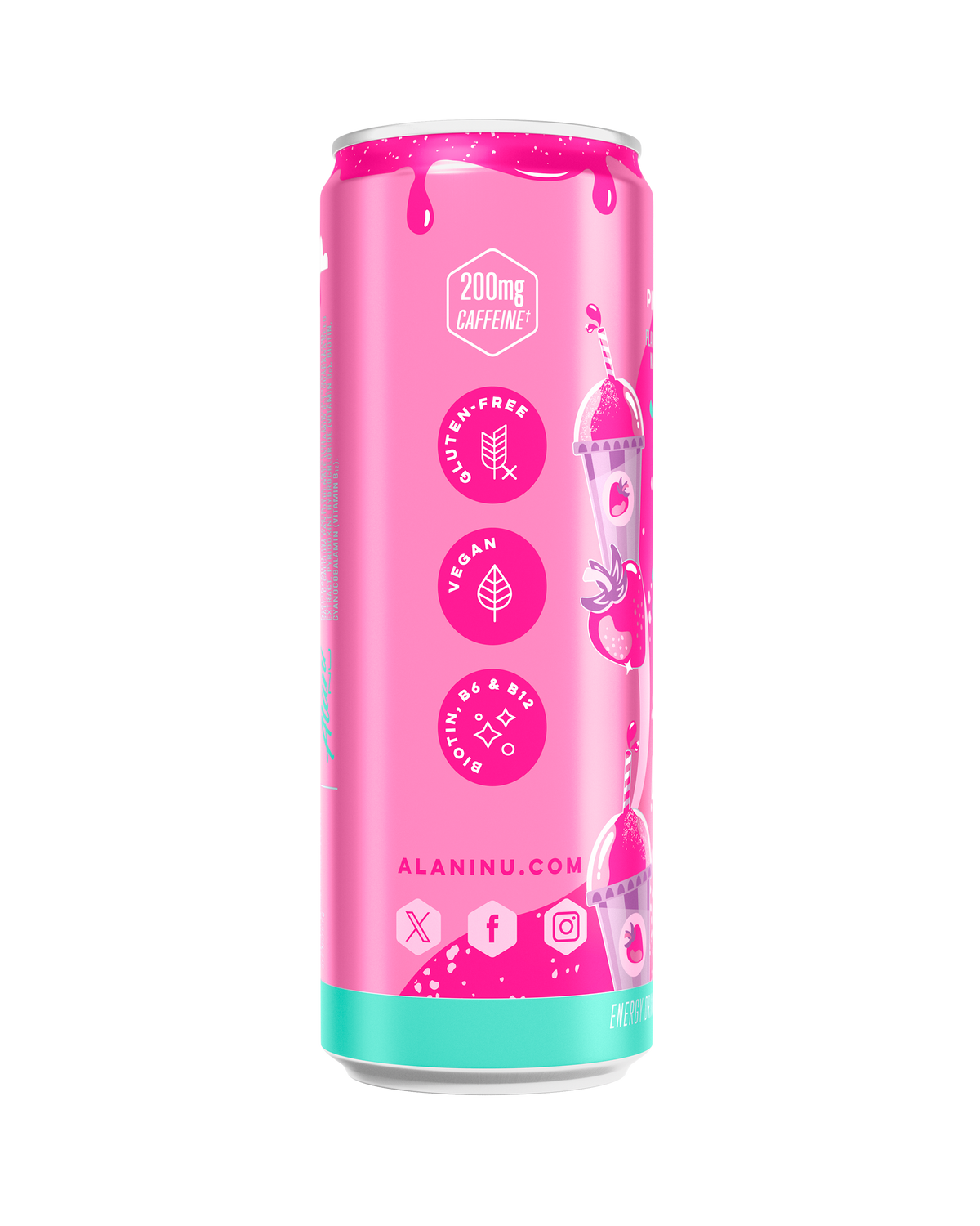 Pink Slush Strawberry Cream Energy Drink, 12-Pack