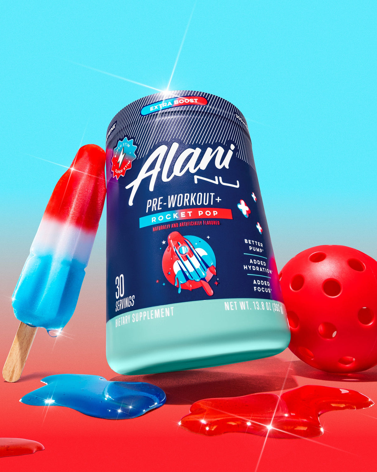 Rocket Pop Pre-Workout+ Powder, 30 Servings