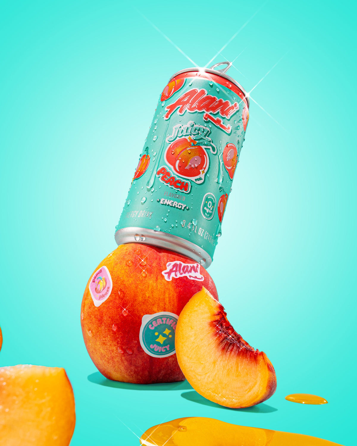 Juicy Peach Mini Energy Drink, 24-Pack