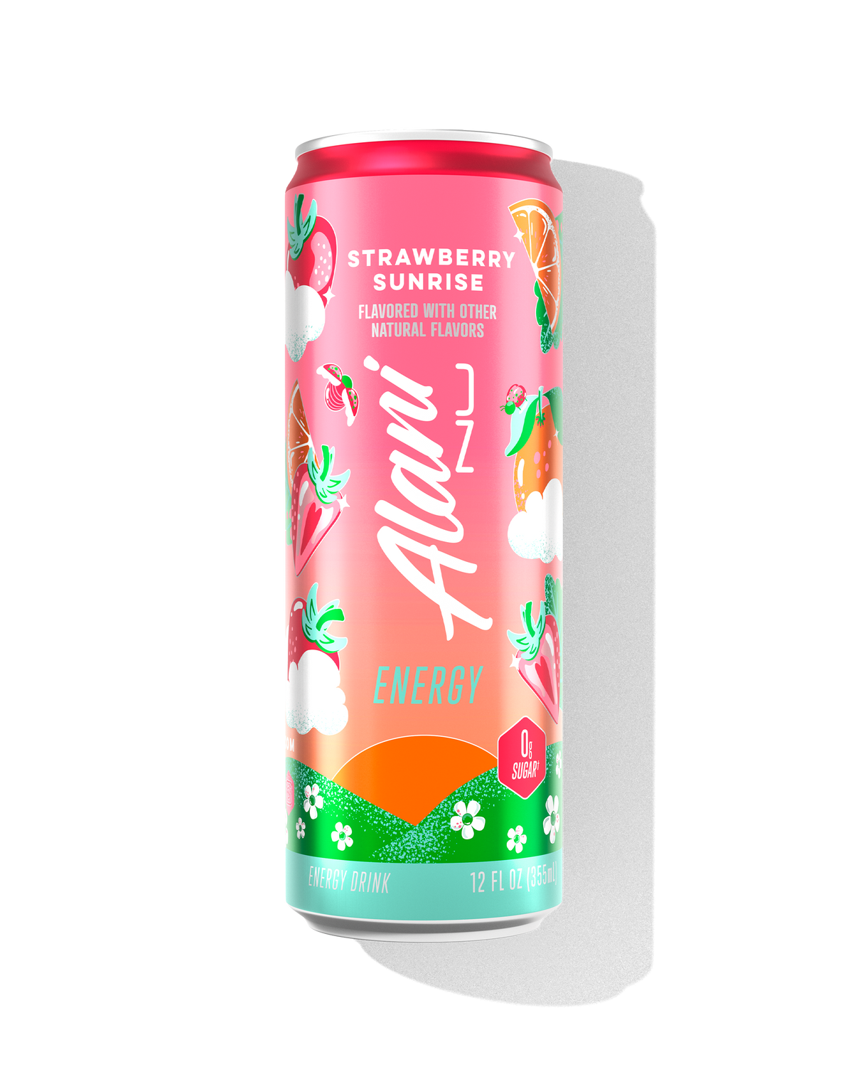 Zero-Sugar Strawberry Sunrise Energy Drink, Berry-Orange 12-Pack