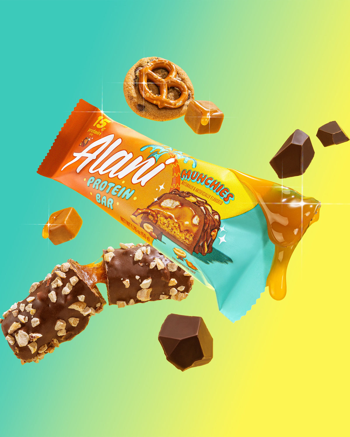 Munchies Peanut Caramel Protein Bars, 12-Pack